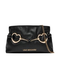 Torebka LOVE MOSCHINO. Czarne kopertówki Love Moschino, bez wzorów, wizytowe, bez dodatków. Za 449.99 zł.