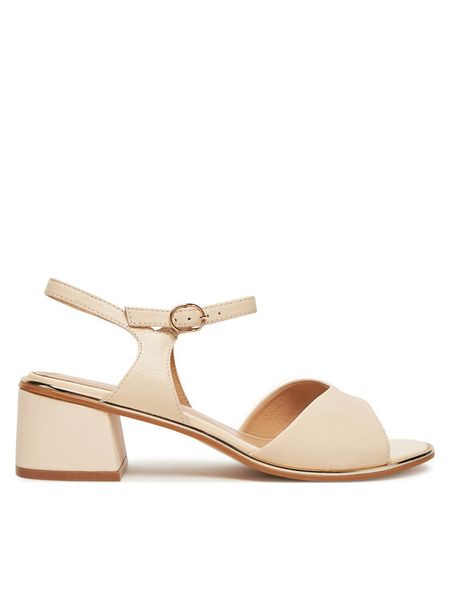 Lasocki Sandały WYL3784-1Z Beżowy. Brązowe sandały Lasocki, bez wzorów, ze skóry, bez obcasa, na słupku, bez zapięcia. Za 199.99 zł.