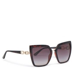 Okulary przeciwsłoneczne Guess. Brązowe okulary przeciwsłoneczne Guess, z aplikacjami. Za 429.99 zł.