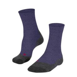 Skarpetki damskie Falke TK2 Explore Melange. Fioletowe skarpetki Falke, bez wzorów, z materiału. Za 161.50 zł.