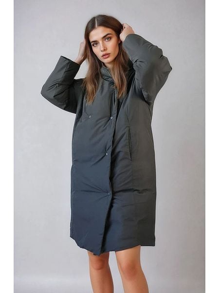 Monki Płaszcz zimowy w kolorze granatowym rozmiar: M. Czarne płaszcze Monki, na zimę, m, bez wzorów, z puchu, bez kaptura. Za 156.98 zł.