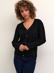 Cream Kardigan Crdela Cable Knit 10611771 Czarny Straight Fit. Czarne swetry Cream, s, bez wzorów, z wiskozy, bez ramiączek. Za 339.99 zł.