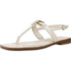 Sandały GUESS FLJREL LEA21 Nago. Czerwone sandały Guess, z aplikacjami, ze skóry, sportowe, bez obcasa, bez zapięcia. Za 463.99 zł.