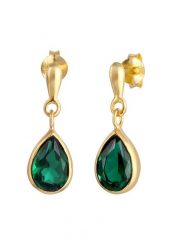 Elli PREMIUM Damski wisiorek kropla kwarcu zielonego z pozłacanego srebra próby 925 Sterling Silver Kolczyki 1 ct. Szare kolczyki Elli PREMIUM, z kwarcem, pozłacane. Za 293.99 zł.