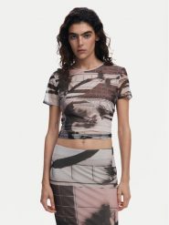 Desigual T-Shirt 25SWTK99 Czarny Regular Fit. Czarne t-shirty Desigual, xl, bez wzorów, z syntetyku, bez kołnierzyka, bez ramiączek. Za 129.99 zł.
