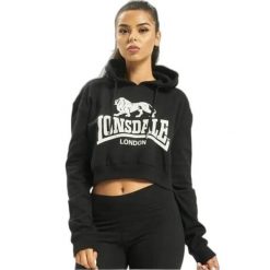 Bluza damska z kapturem Lonsdale Roxeth. Czarne bluzy Lonsdale, s, bez wzorów, z kapturem. Za 249.00 zł.