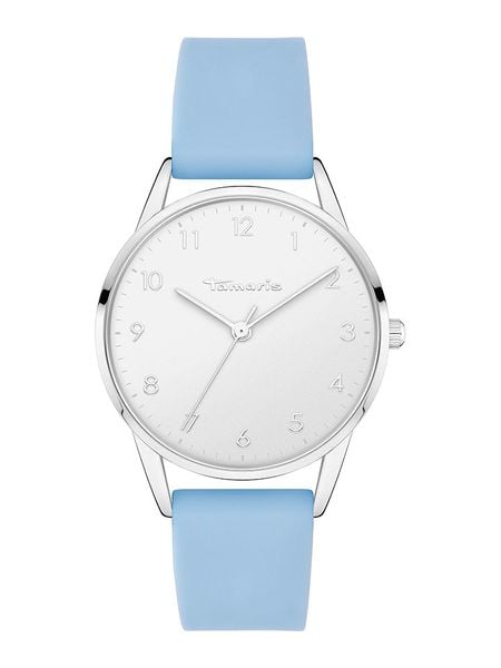 Tamaris Zegarek kwarcowy w kolorze srebrno-błękitno-białym rozmiar: onesize. Niebieskie, analogowe zegarki Tamaris, metalowe. Za 131.45 zł.