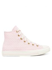 Converse Trampki Chuck Taylor All Star Knit Hi A13643C Różowy. Czerwone trampki Converse, bez wzorów, z materiału, retro, bez zapięcia. Za 299.99 zł.