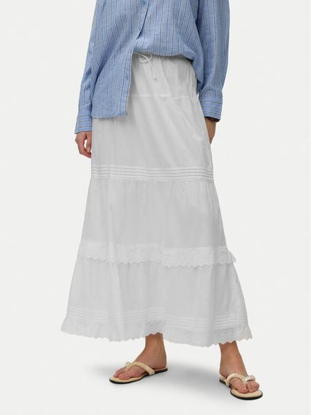 Vero Moda Spódnica maxi Sandy 10345282 Biały Regular Fit. Białe spódnice Vero Moda, xs, bez wzorów, z bawełny, maxi. Za 175.99 zł.