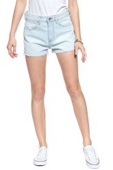 DAMSKIE SPODENKI WRANGLER THE SHORT ICY BLUE W27XVA243 112128210. Niebieskie szorty Wrangler, bez wzorów, z jeansu. Za 129.99 zł.