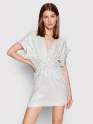 IRO Sukienka koktajlowa Bilou AQ546 Srebrny Regular Fit. Szare sukienki Iro, bez wzorów, z wiskozy, wizytowe, bez kołnierzyka, bez ramiączek. Za 1,779.00 zł.