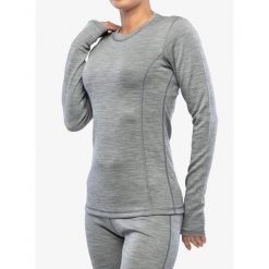 Bluza termoaktywna damska Sensor Merino Bold Tee LS. Szare bielizna termoaktywna damska Sensor, na zimę, bez wzorów, bez kaptura, narciarskie. Za 377.99 zł.