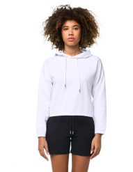 Leone Basic damska bluza z kapturem typu crop-on, zapobiegająca poceniu się. Czarne bluzy LEONE 1947 APPAREL, s, bez wzorów, bez ramiączek, z kapturem. Za 147.31 zł.