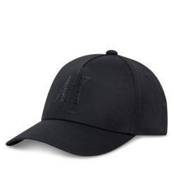Czapka z daszkiem Armani Exchange. Czarne czapki z daszkiem Armani Exchange, bez wzorów. Za 199.99 zł.