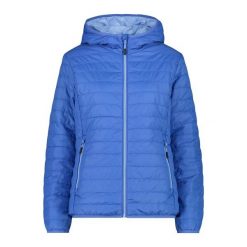 Damska kurtka z kapturem CMP. Niebieskie kurtki narciarskie CMP, na zimę, bez wzorów, z puchu, z kapturem, narciarskie. Za 387.00 zł.