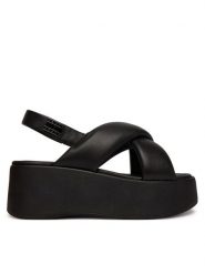 Tommy Jeans Sandały Padded Strap Wedge Sandals EN0EN02946 Czarny. Czarne sandały Tommy Jeans, bez wzorów, z jeansu, bez obcasa, na koturnie, bez zapięcia. Za 449.99 zł.