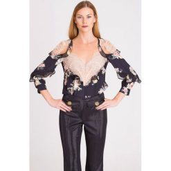 BODY ELISABETTA FRANCHI. Czarne body i gorsety Elisabetta Franchi, bez wzorów, z koronki, bez ramiączek. Za 799.50 zł.