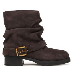Botki MICHAEL Michael Kors. Brązowe botki MICHAEL Michael Kors, bez wzorów, bez obcasa, na słupku, bez zapięcia. Za 1,059.00 zł.