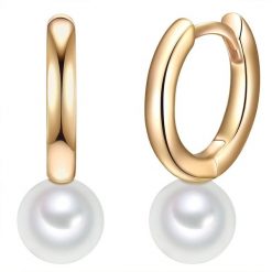 Valero Pearls Srebrne kolczyki kreole srebro wysokiej próby Perła hodowlana słodkowodna różowe złoto Kolczyki koła 1 ct Damski. Czerwone kolczyki Valero Pearls, z perłą, pozłacane. Za 539.99 zł.