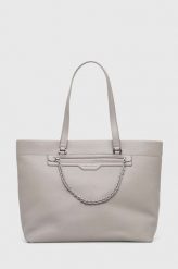 MICHAEL Michael Kors torebka skórzana kolor szary. Szare shopper bag MICHAEL Michael Kors, bez wzorów, na ramię, bez dodatków. Za 1,649.90 zł.