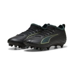 Młodzieżowe buty piłkarskie ULTRA 6 MATCH FG/AG PUMA. Czarna buty do biegania Puma, bez wzorów, bez zapięcia, do biegania. W wyprzedaży za 129.99 zł.