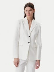HUGO Marynarka Asmalla 50540787 Biały Slim Fit. Białe marynarki i żakiety Hugo, bez wzorów, z wiskozy, bez ramiączek. Za 979.99 zł.