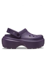Crocs Klapki Stomp Clog 209350 Fioletowy. Fioletowe klapki Crocs, bez wzorów, z tworzywa sztucznego, bez obcasa, bez zapięcia. Za 229.99 zł.