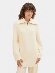 Tom Tailor Sweter 1037787 Écru Regular Fit. Swetry Tom Tailor, l, bez wzorów, z wiskozy, bez ramiączek. Za 169.99 zł.