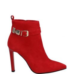 KOBIECE BOTKI 21-81 VELOUR ROS. Botki Venezia, bez wzorów, ze skóry, bez obcasa, bez zapięcia. Za 299.00 zł.