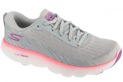 Buty sportowe Sneakersy damskie, Arch Fit S-Miles - Sonrisas. Szare buty treningowe Skechers, bez wzorów, z materiału, przed kostkę, bez zapięcia, trekkingowe. Za 349.99 zł.