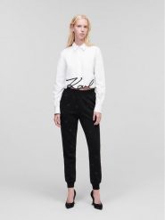 KARL LAGERFELD Koszula Signature 226W1605 Biały Regular Fit. Białe koszule KARL LAGERFELD, bez wzorów, z bawełny, bez kołnierzyka, bez ramiączek. Za 529.99 zł.