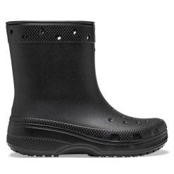 Kalosze Crocs. Czarne kalosze Crocs, bez wzorów, bez zapięcia. Za 209.99 zł.