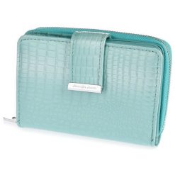 Skórzany Portfel Damski Lakierowany Elegancki Modny Turkusowy 826. Niebieskie portfele bez wzorów, z lakierowanej skóry. Za 79.99 zł.