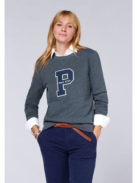 Polo Sylt Bluza w kolorze szarym rozmiar: L. Szare bluzy Polo Sylt, l, bez wzorów, z bawełny, bez ramiączek, bez kaptura. Za 127.65 zł.