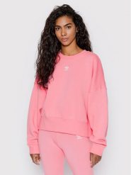 Adidas Bluza adicolor Essentials HJ7870 Różowy Relaxed Fit. Czerwone bluzy adidas, bez wzorów, z bawełny, bez kaptura. Za 249.99 zł.
