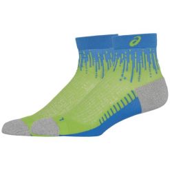 Skarpetki sportowe dla dorosłych ASICS Performance Run Sock Quarter. Zielone skarpetki ASICS, bez wzorów, z materiału. Za 79.99 zł.