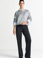 Rich & Royal Sweter damski z dzianiny z zawartością alpaki Kobiety Sztuczne włókno srebrny jednolity, S. Szare swetry Rich & Royal, s, bez wzorów, z dzianiny, bez ramiączek. Za 849.95 zł.