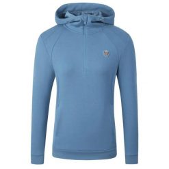 Bluza damska z kapturem Covalliero. Niebieskie bluzy COVALLIERO, m, bez wzorów, z materiału, eleganckie, bez ramiączek, z kapturem. Za 315.00 zł.