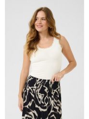 Kaffe Top w kolorze kremowym rozmiar: S. Brązowe topy Kaffe, s, bez wzorów, bez kołnierzyka, bez ramiączek. Za 91.99 zł.