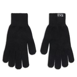 Rękawiczki EA7 Emporio Armani. Czarne rękawiczki EA7 Emporio Armani, bez wzorów, z dzianiny. Za 259.99 zł.