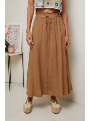 Le Monde du Lin Lniana spódnica w kolorze jasnobrązowym rozmiar: 40/42. Brązowe spódnice Le Monde du Lin, bez wzorów, ze lnu, klasyczne, maxi, rozkloszowane. Za 169.95 zł.