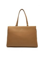 Tommy Hilfiger Torebka Th Legacy Tote AW0AW17197 Brązowy. Brązowe torebki klasyczne Tommy Hilfiger, bez wzorów, ze skóry, bez dodatków. Za 359.99 zł.