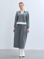 BGN Spódnica w kolorze szarym rozmiar: 40. Szare spódnice BGN, bez wzorów, midi, bombki. Za 121.99 zł.