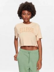 T-SHIRT DAMSKI ELLESSE KOSZULKA CROP. Czerwone t-shirty sportowe Ellesse, m, bez wzorów, z bawełny, bez ramiączek, na fitness i siłownię. Za 116.99 zł.