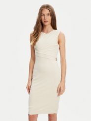 Guess Sukienka codzienna W5YK27 KAQL2 Écru Regular Fit. Sukienki Guess, na co dzień, s, z aplikacjami, bez kołnierzyka, bez ramiączek, proste. Za 439.99 zł.