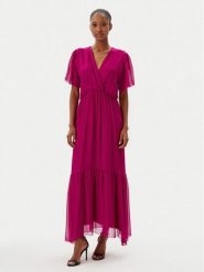 Haveone Sukienka letnia AFF-N006 Różowy Loose Fit. Czerwone sukienki Haveone, xs, bez wzorów, z jedwabiu, bez kołnierzyka, bez ramiączek. Za 389.99 zł.
