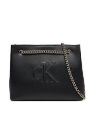 Calvin Klein Jeans Torebka Sculpted Chain Shoulder Bag LV04K3163G Czarny. Czarne torebki klasyczne Calvin Klein Jeans, bez wzorów, z jeansu, bez dodatków. Za 319.99 zł.