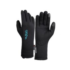 Rękawice damskie Rab Power Stretch Contact Women. Czarne rękawiczki RAB, bez wzorów, sportowe. Za 119.49 zł.