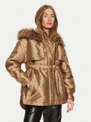 Guess Parka Elly W4BL35 WFIR2 Brązowy Regular Fit. Brązowe płaszcze Guess, s, z aplikacjami, z syntetyku, bez kaptura. Za 579.99 zł.