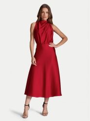 Swing Sukienka koktajlowa 5AI13700 Czerwony Regular Fit. Czerwone sukienki Swing, bez wzorów, z syntetyku, wizytowe, bez kołnierzyka, bez ramiączek. Za 519.99 zł.